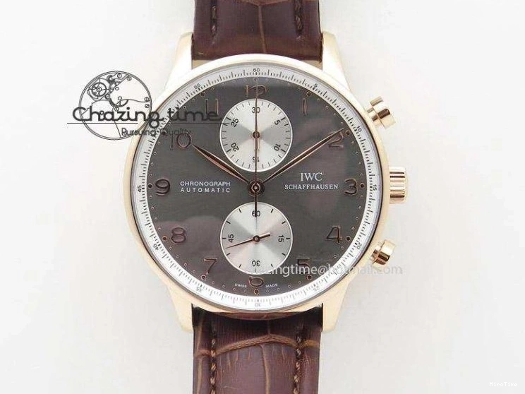 MIROTIME 0416 Portuguese Chrono RG IW371480 ZF 1:1 Best Edition White Dial On Brown Leather Strap A7750 V HighPerformance 7266